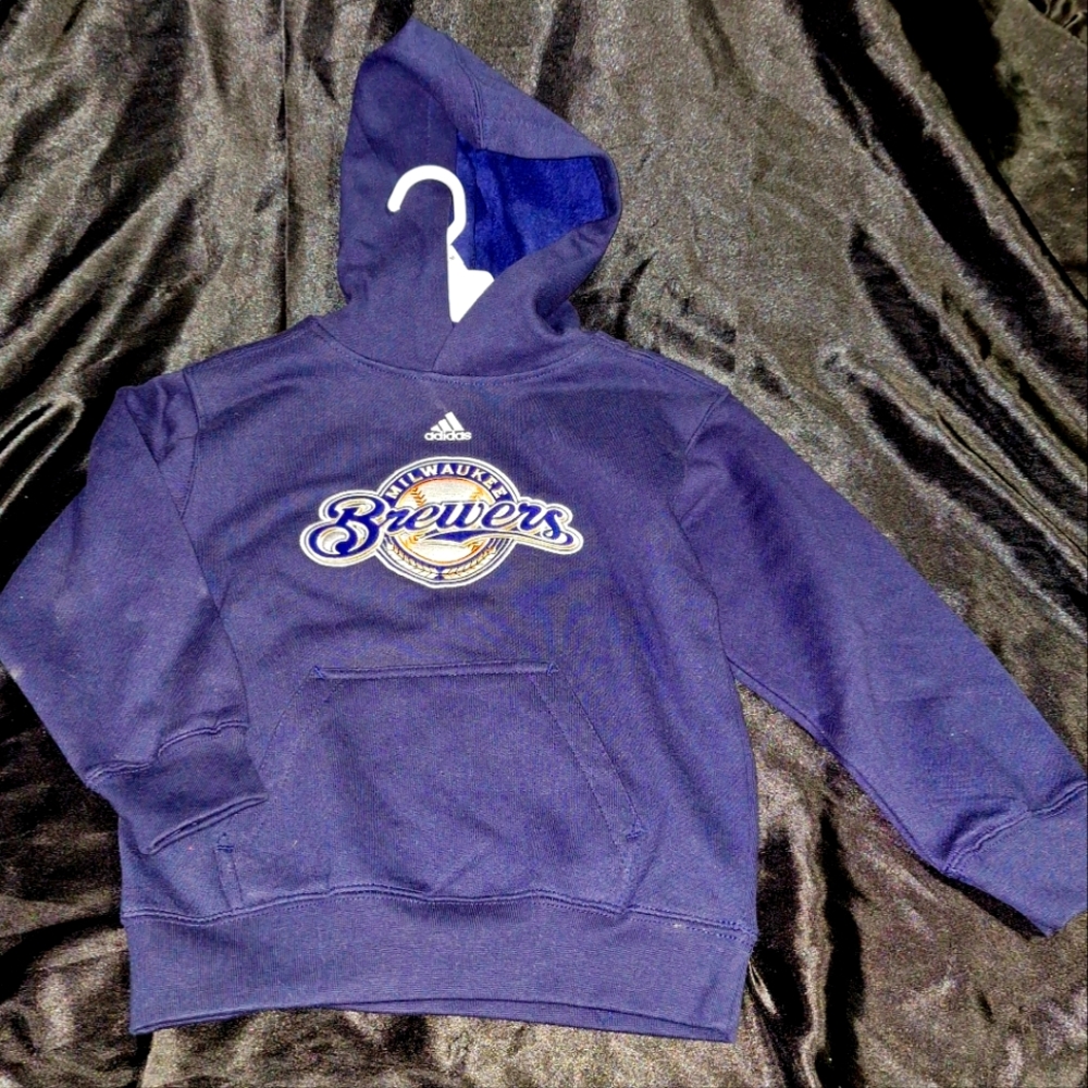 New Adidas Milwaukee Brewers Hoodie~Embroidered Emblem~MLB~Baseball~Unisex